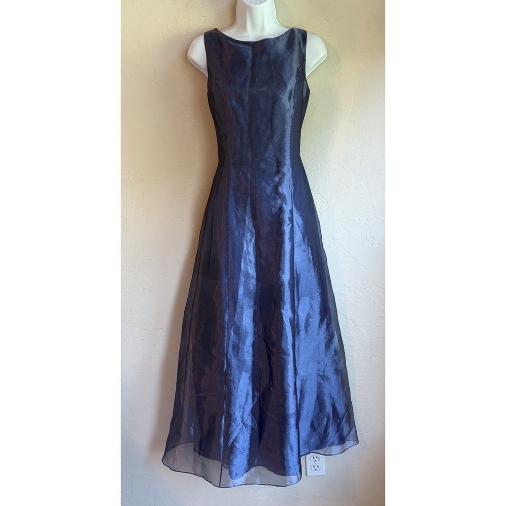 Vintage 90s Y2K Michaelangelo Formal Maxi Dress 8 Iridescent Low Back Fairy Rose
